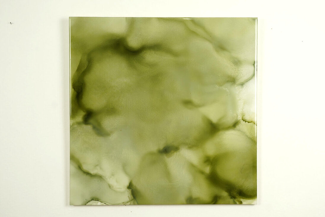 Zen Alkoholna mastila Alcohol inks Abstract Art Green Epoxy resin Belgrade